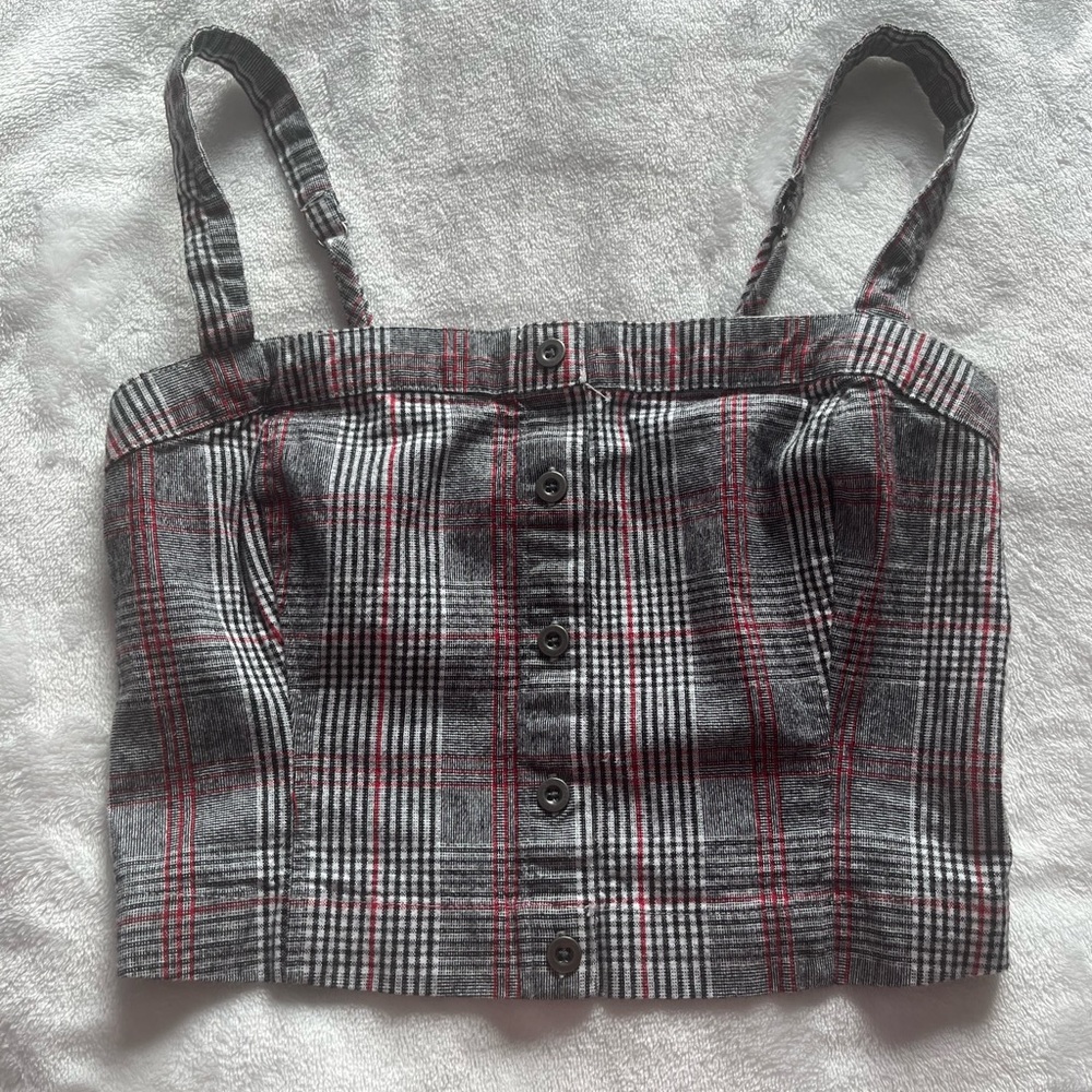 hollister cropped grey top